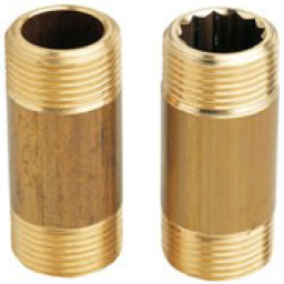 ALVA Rohrnippel Fig.6-3530 6/4"x 80 mm, Messing - ACMS3530.6/4.80