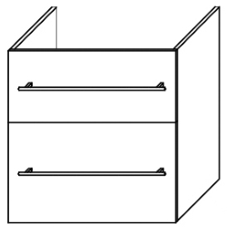 ALVA Una Unterschrank für WT1 2 Auszüge, 59x60x45,2cm, Weiß