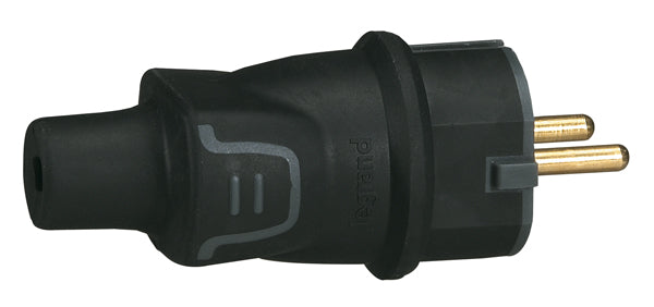 LEGRAND Schuko-Stecker Gummi schwarz Membran-Kabeleinführung – 050342