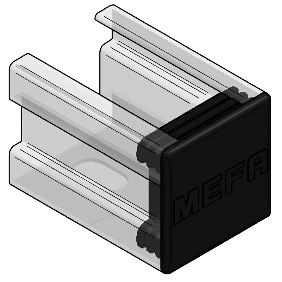 MEFA Schutzkappe C-Profil Stex 35, für Profil 35/35 PE Schwarz – 1272016