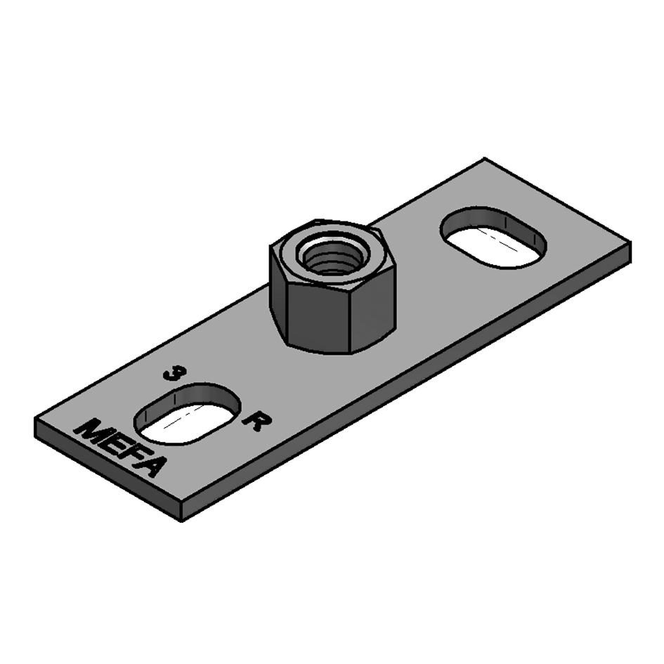 MEFA Grundplatte Typ I, Anschluss M16 Platte 108x35x4 mm – 059008802