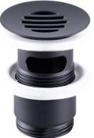 Alva Varia Ablaufventil 5/4" offen fr HWB, Schwarz Matt - AQARVAAV3S