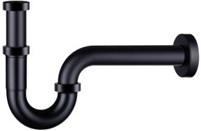 Alva Varia Röhrensifon 5/4" ohne Ventil Wandrohr 32x220mm, MS Schwarz Matt - AQARVARS3S