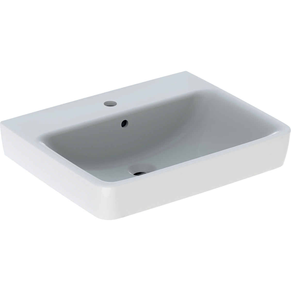 GEBERIT SANITAER Geberit Renova Plan WT 60x48cm weiß mit Hahnloch, mit Überlauf – 501.636.00.1
