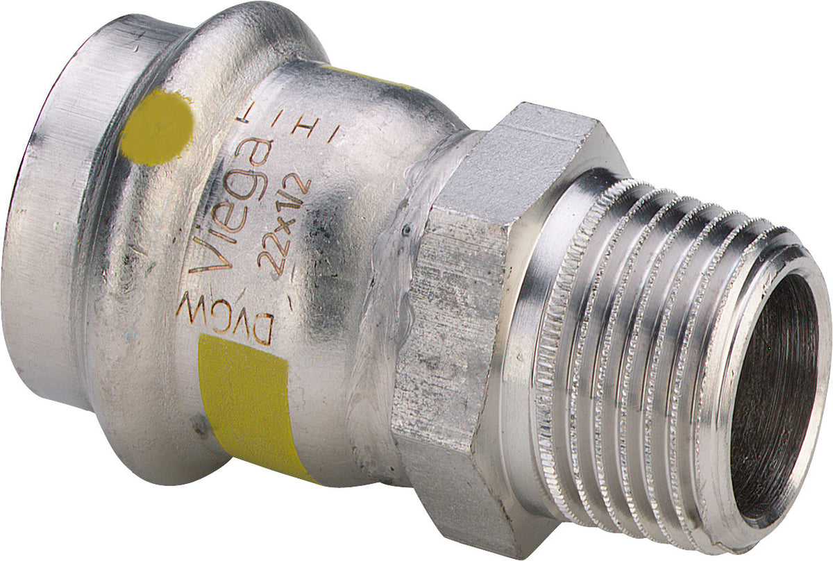 VIEGA Viega Sanpress Inox G-Übergangsstück 0211 (Gas) in d42 x R1 1/2 Edelstahl – 486 815