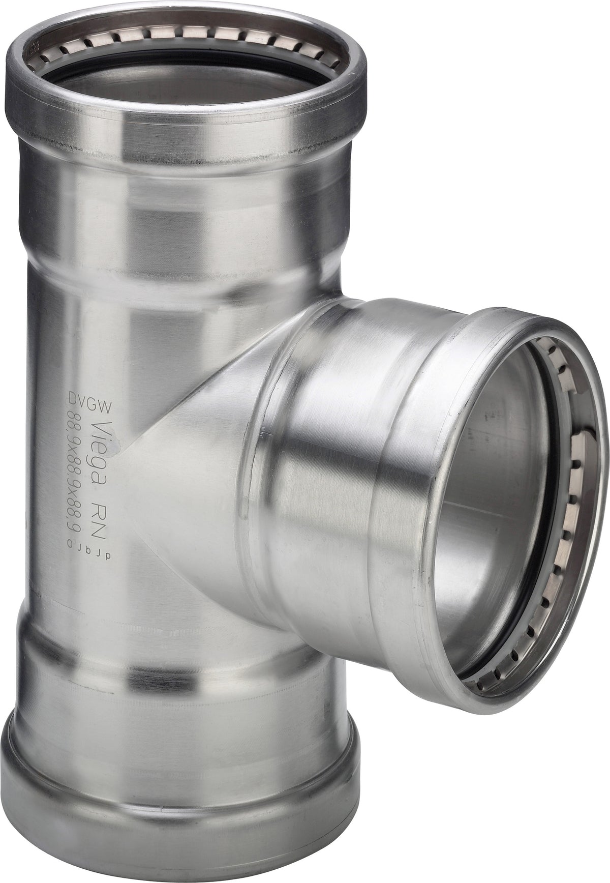 VIEGA Viega T-Stück Sanpress Inox XL 2318XL in 88,9mm Edelstahl – 482 732