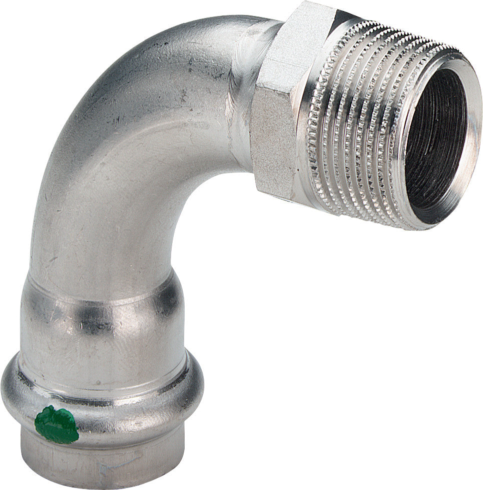 VIEGA Viega Bogen 90 Grad mit SC Sanpress Inox 2314 in 18mm x R1/2 Edelstahl – 436 902