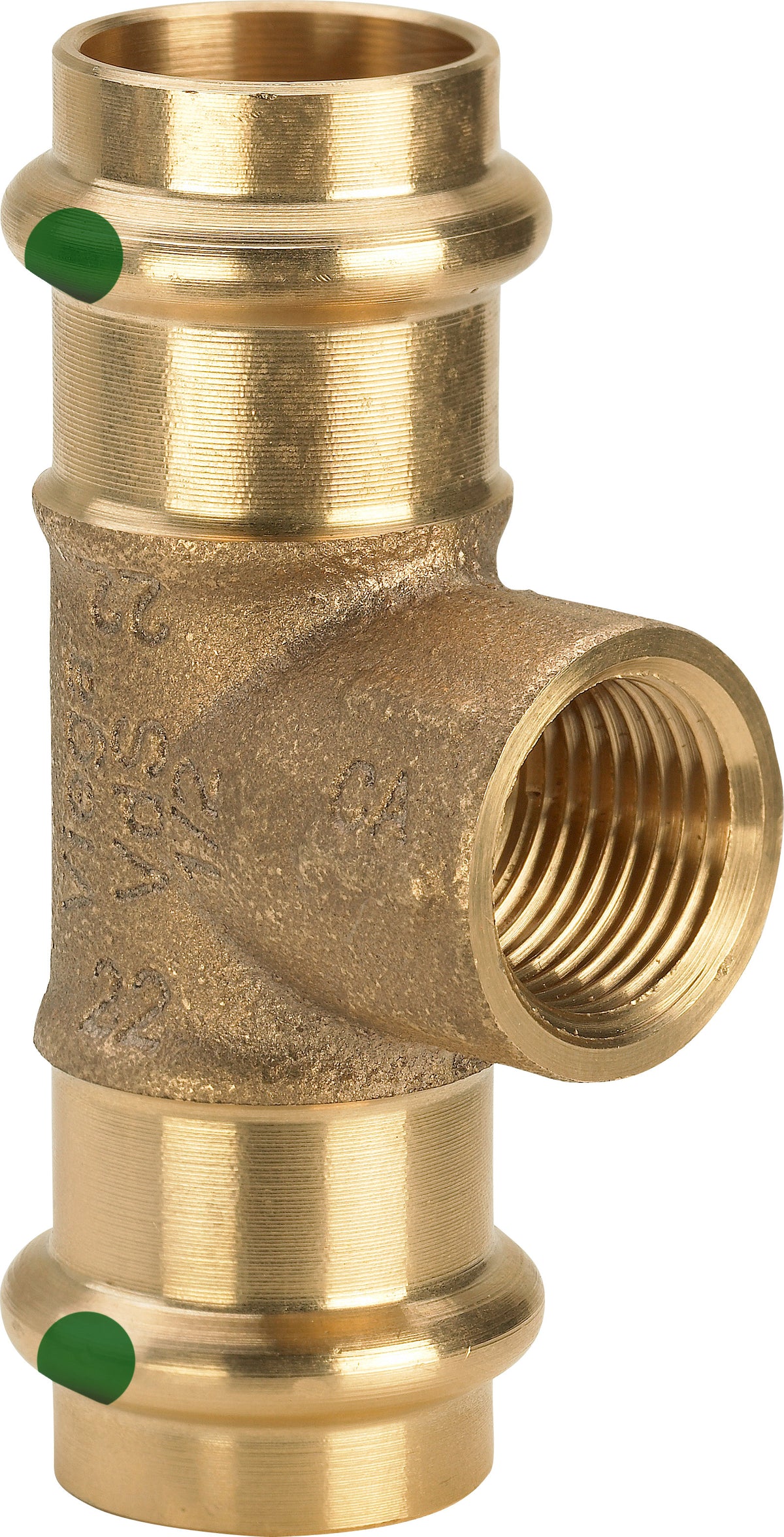 VIEGA Viega T-Stück mit SC Sanpress 2217.2 in 42mm x Rp1 x 42mm Siliziumbronze – 361 211