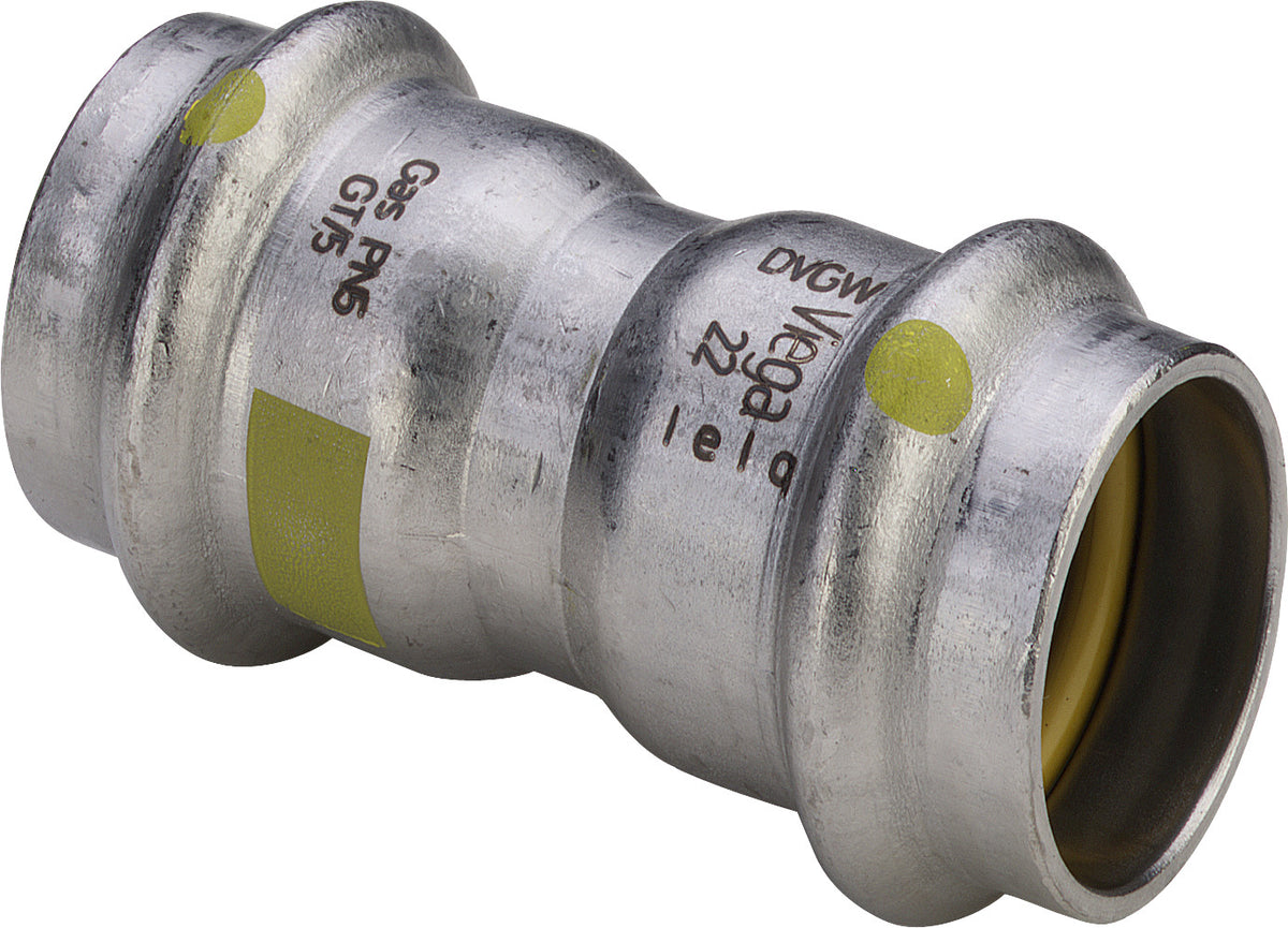 VIEGA Viega Muffe mit SC Sanpress Inox G 0215 für Gas in 28mm Edelstahl – 486 990