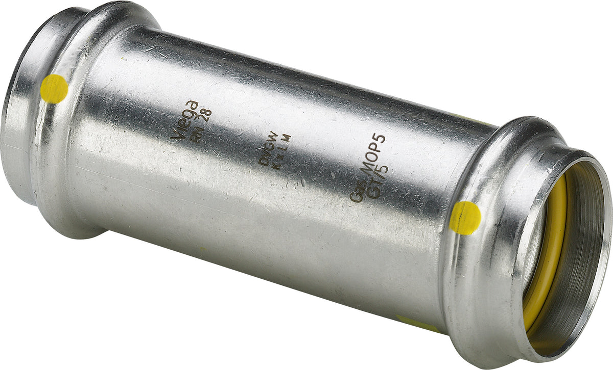 VIEGA Viega Schiebemuffe m. SC Sanpress Inox G 0215.5 für Gas in 28mm Edelstahl – 487 065