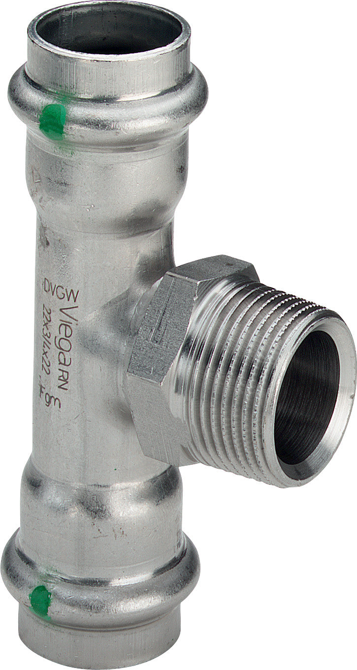 VIEGA Viega T-Stück mit SC Sanpress Inox 2317.1 in 42mm x R3/4 x 42mm Edelstahl – 446 017