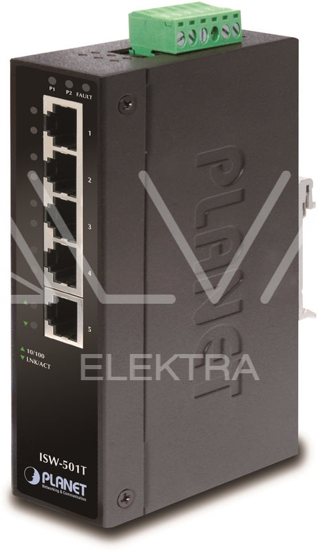 PLANET Industrie Switch IP30 Slim Type 5-Port Industrial Fast Ethernet Switch – ISW-501T