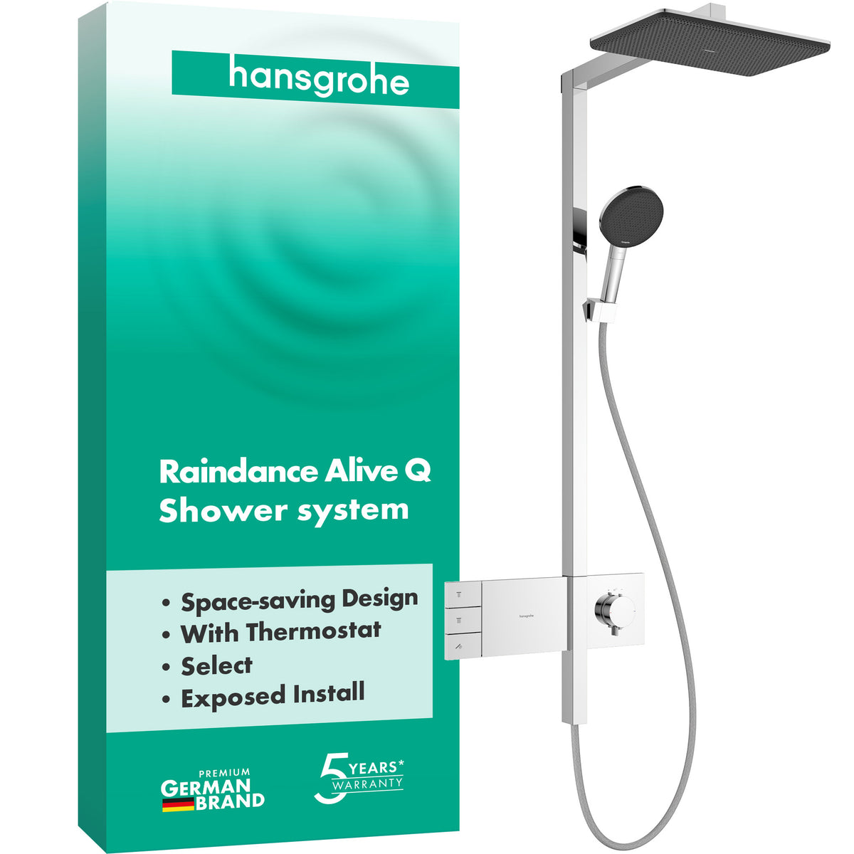 HANSGROHE HG Showerpipe Raindance Alive Q 210/340 2jet mit Thermostat chrom – 24590000