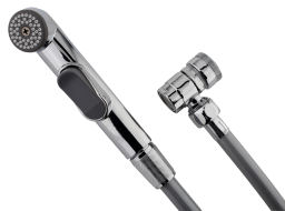 Alva Varia Bidetbrause Nachrstset mit Adapter f. WT-Armatur, Schlauch, Chrom - AQARVABIDE2