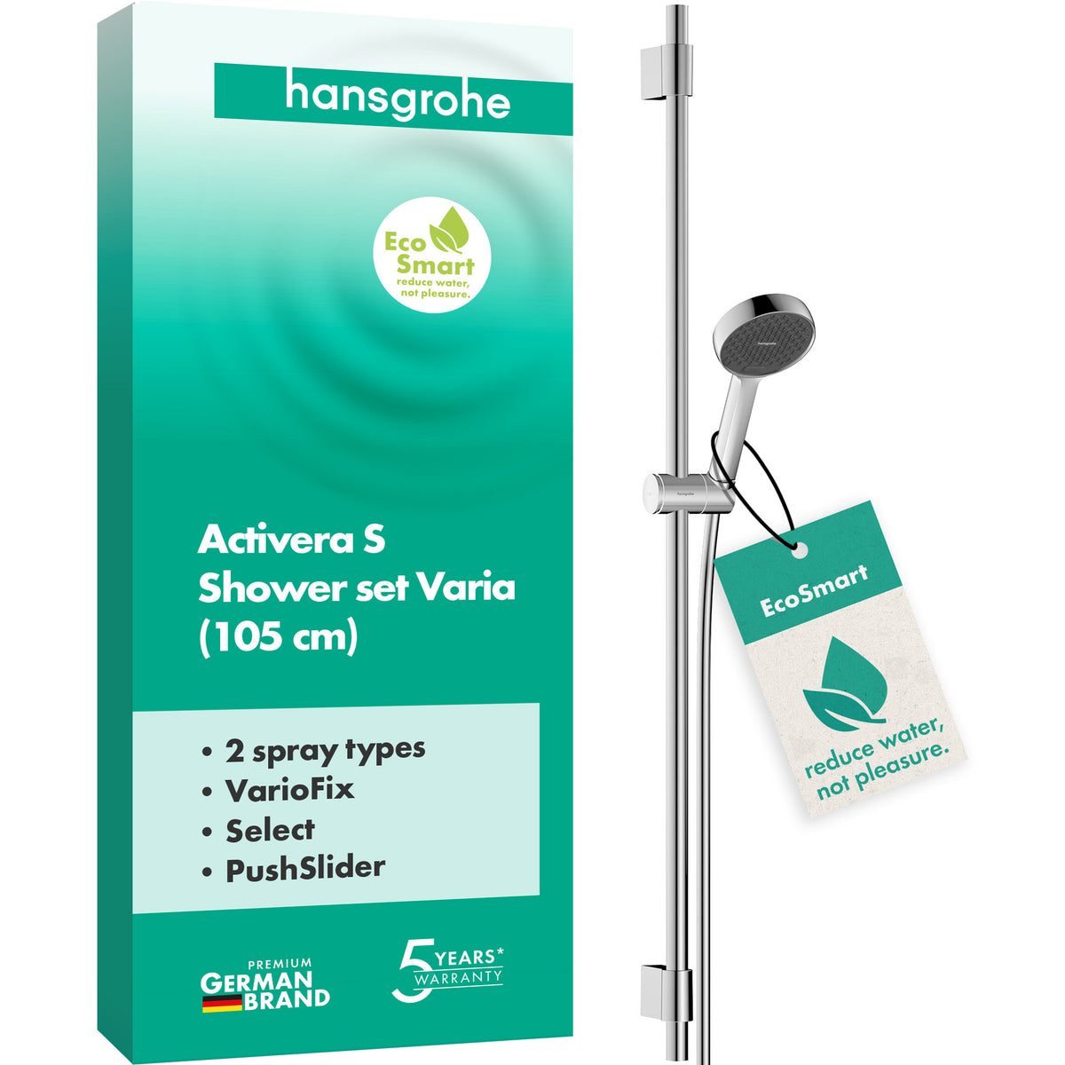 HANSGROHE HG Brauseset Activera Select S 95 2jet EcoSmart mit Brausestange Typ105 chrom – 28050000