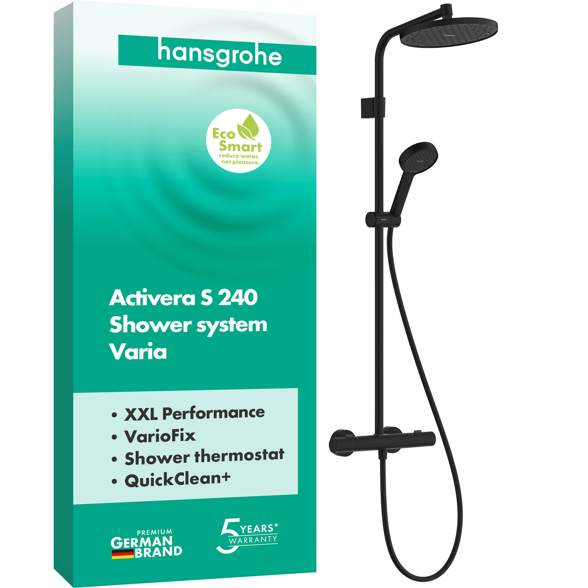 HANSGROHE HG Activera S Showerpipe 240 1jet EcoSmart mit Ecostat Fine MSW – 28078670