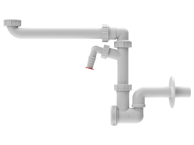HUTTERER & LECHNER HL137N-WM/40 WT-Raumsparsiphon DN40x5/4" mit WG-Anschluss – HL137N-WM/40
