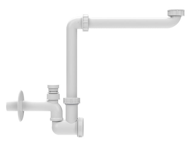 HUTTERER & LECHNER HL137N-BV/30 WT-Raumsparsiphon DN32x5/4" mit Belüftungsventil – HL137N-BV/30