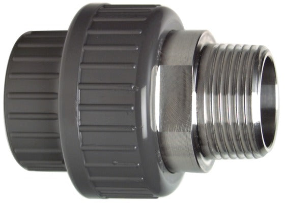 FISCHER GEORG GF Übergangsverschraubung PVC-U/1.4404 d 32x1" AG, Dichtung EPDM – 721540708