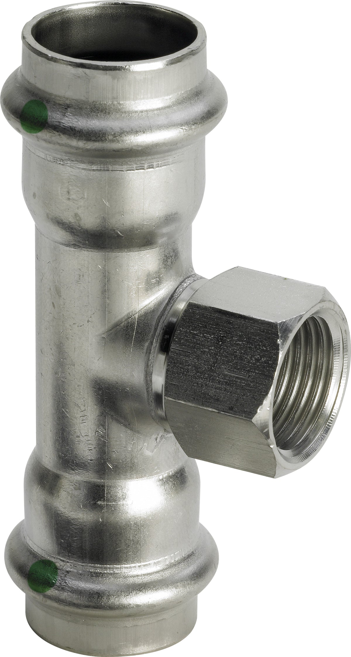VIEGA Viega T-Stück mit SC Sanpress Inox 2317.2 in 18mm x Rp1/2 x 18mm Edelstahl – 437 152