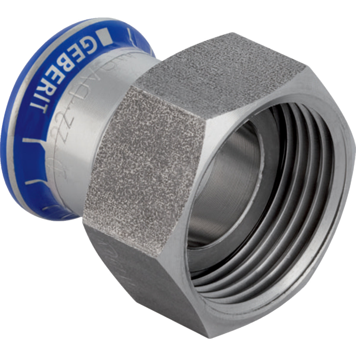 GEBERIT GE Mapress Edelstahl Uebergang aus Edelstahl d15mm x G3/4 – 35132