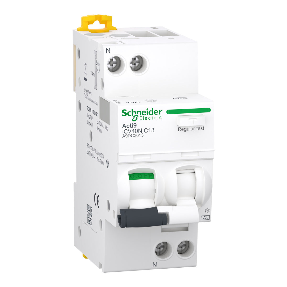 SCHNEIDER ELECTRIC Acti9 iCV40N - FI/LS - 1P+N - 13 A - C K urve - 6kA - 30mA - Typ A – A9DC3613