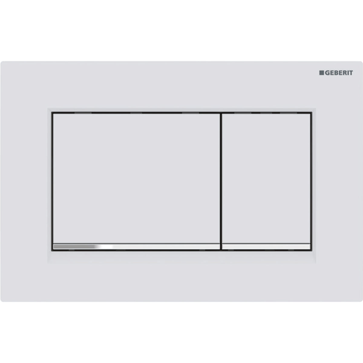 GEBERIT GE Betaetigungsplatte Sigma20 2-Mengen weissmatt lackiert/glanzchrom, square – 115.883.JT.1