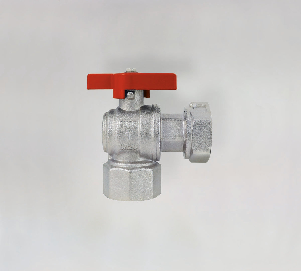 Alva FBH Verteiler Kugelhahn Eck kurz 3/4"IG x 1" ÜWM, Rot - ALFBHVKH3/4ER