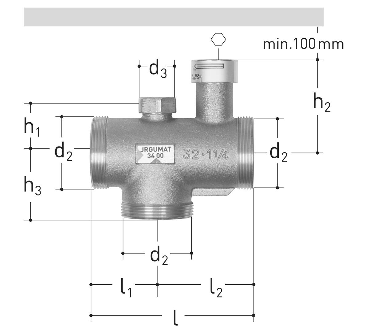 FISCHER GEORG Jrgumat Thermomischer PN 10, 1" Temperatur : 55°C – 350760313