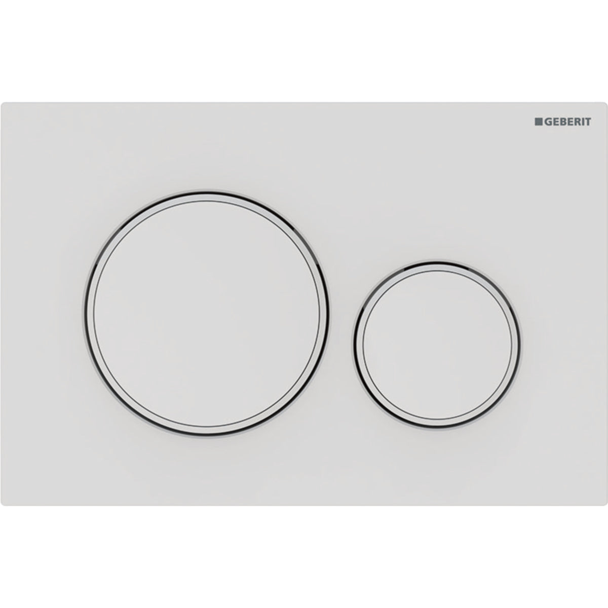 GEBERIT GE Betaetigungsplatte Sigma20 2-Mengen Kunststoff, mattweiss, round – 115.882.01.1