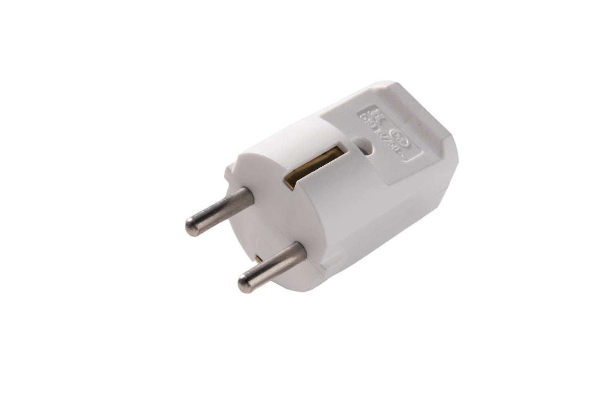 SCHURRER Schutzkontakt-Stecker mit Tülle kalkweiß – K519MT/KWS