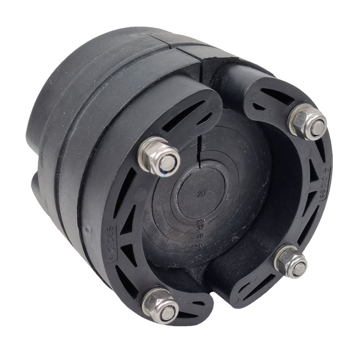 ALVA RDF univ.DN100/18-20-63 PA6 geteilt B=1x40mm EPDM Schr. V2A Muttern V4A - ATRDFG100