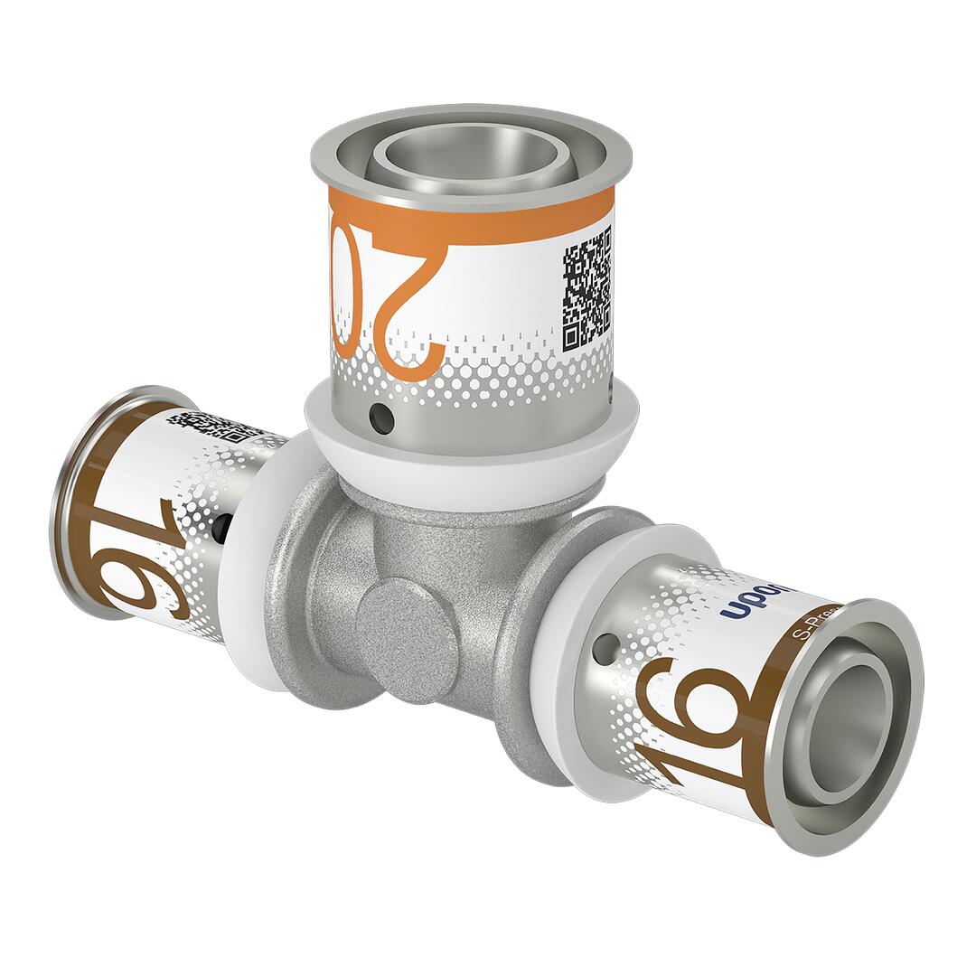 UPONOR Uponor S-Press PLUS T-Stück reduziert 16-20-16 – 1070566