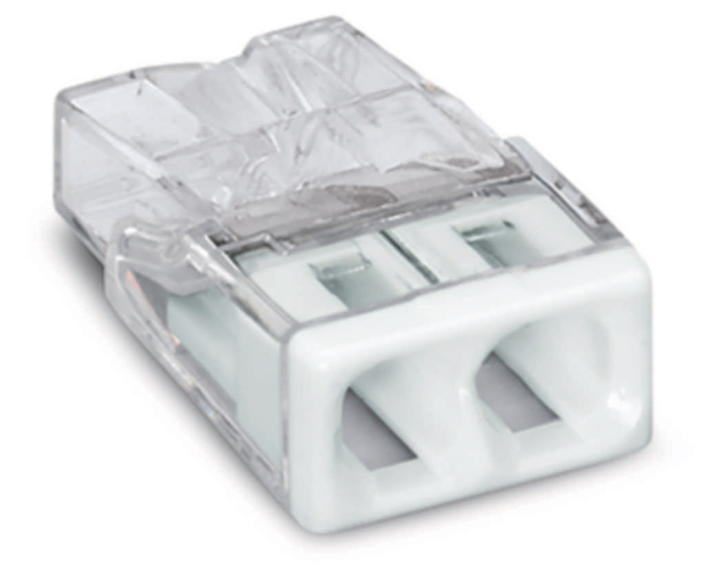 WAGO COMPACT Verbindungsdosenklemme 2-polig max. 2,5 mm², transparent/weiß – 2273-202