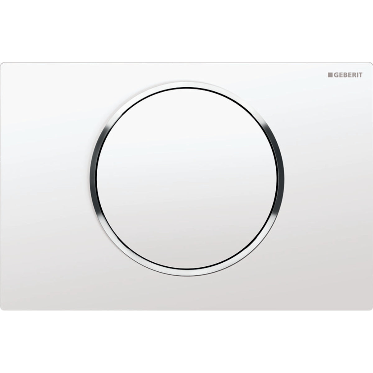 GEBERIT GE Betaetigungsplatte Sigma10 Spuel/Stop weiss-glanz-weiss, round – 115.758.KJ.5