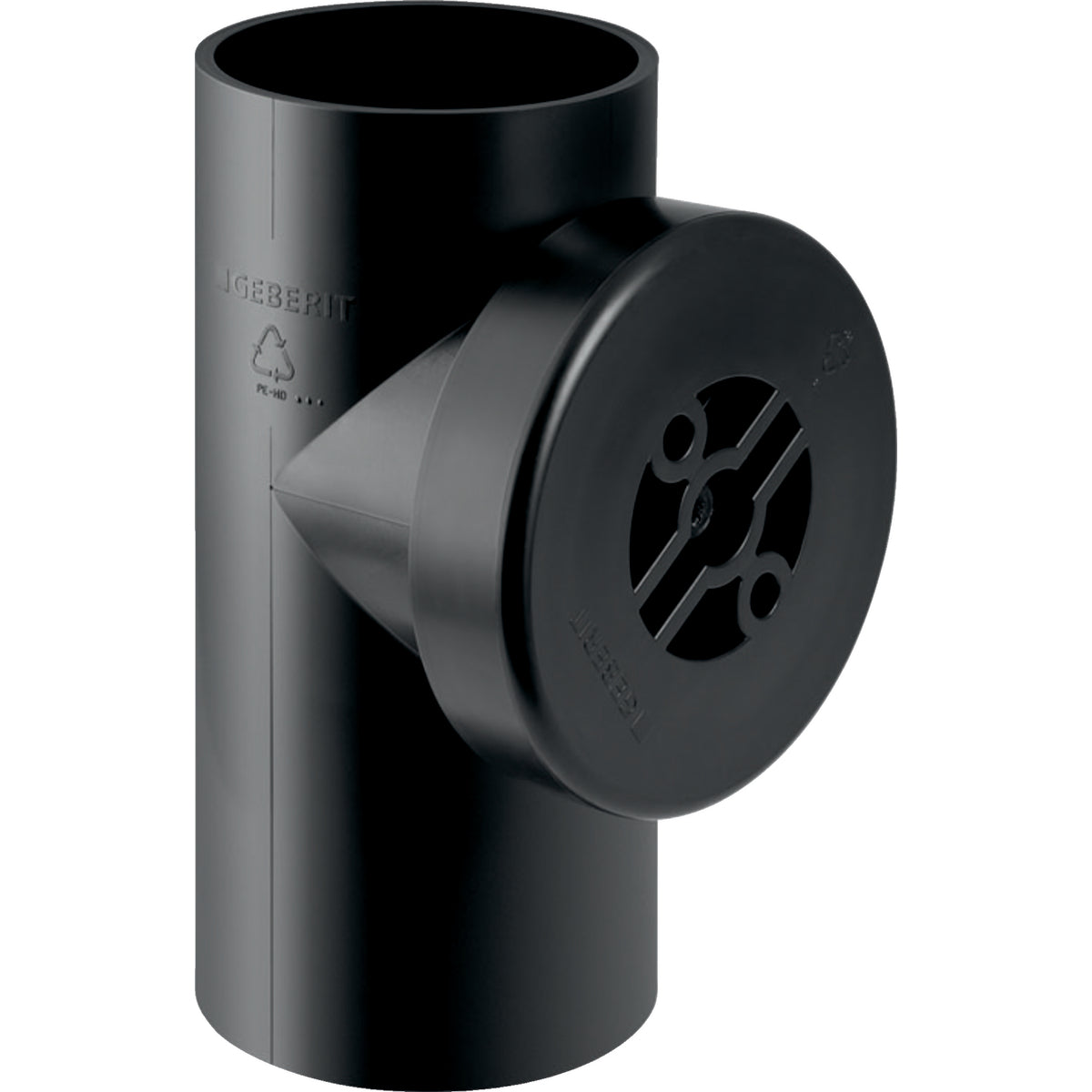 GEBERIT GE PE Putzstueck f.senkr. Leitungen 90 Gr. d90mm m.Verschlusskappe 366451 – 366.451.16.1