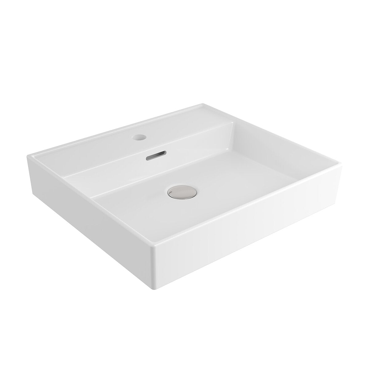 BOCCHI Bocchi Passion Waschtisch 50x46,5cm mit Hahn- und ÜL-Loch , weiß GL – 1644-001-0126