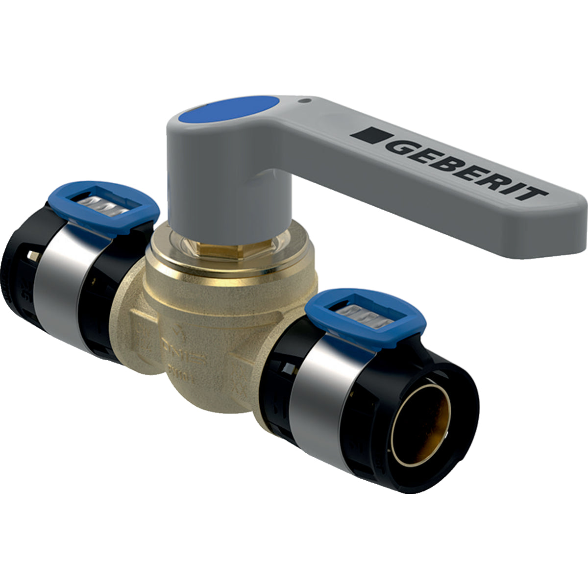 GEBERIT GE FlowFit Kugelhahn mit Bet.-hebel SiBr d16mm – 619.850.00.1