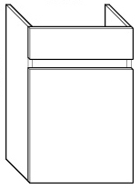 ALVA Viva Unterschrank 1 Tür links für WT7, 40x60x26cm, Weiß
