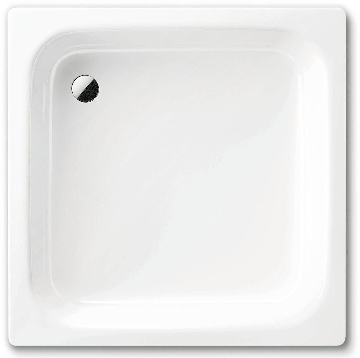ALVA Forta Stahlemail Brausetasse 80x80x14cm, schweres Mod., Weiß oh.Füsse