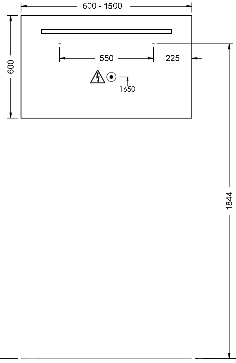 Alva Viva LED-Lichtspiegel 80x60x2,6cm, ohne Schalter, Chrom-Optik - AQBMVILS3
