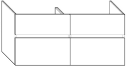 ALVA Viva Unterschrank für WT6 4 Auszüge, 130x60x48cm, Weiß