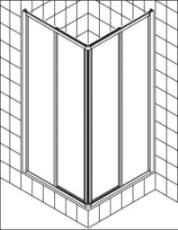 ALVA Una Eckeinstiegshälfte 71,5-75/190cm, Weiß, Kunststoffglas