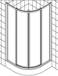 ALVA Una Runddusche m. Schiebetür 85,5-89/190cm, Silber, Kunststoffglas - AQRS90K