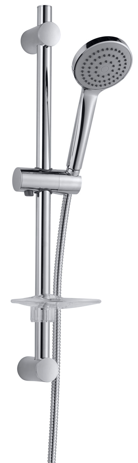 Alva Varia Brausestangenset 60cm verstb. Wandbf.,HB 1-fach,BS 150cm,Chrom - AQARVABS60V
