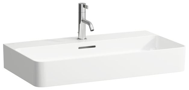 LAUFEN Laufen VAL Aufsatz-Waschtisch 1 HL m. ÜL Unterseite geschliffen 75x42cm weiß – H8162850001041