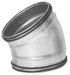 ALVA Spiro Bogen verz.Blech DN160-30° mit Lippendichtungen