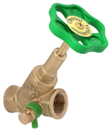 ALVA Freistromventil mit Muffenanschluss, mit Entleerung, mit steigender Spindel, DN65, Innengewinde 2 1/2", DVGW geprüft - ACSSVE21/2