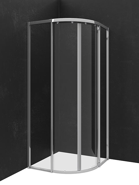 PALME Palme Drive 1.0 Runddusche 4-tlg. 90x90cm, Radius 55, Glas H1, silber – DXR490N/H1/20