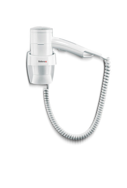 Hairdryer with wall mount 1200W on/off push button 1 temp. setting white – 702006